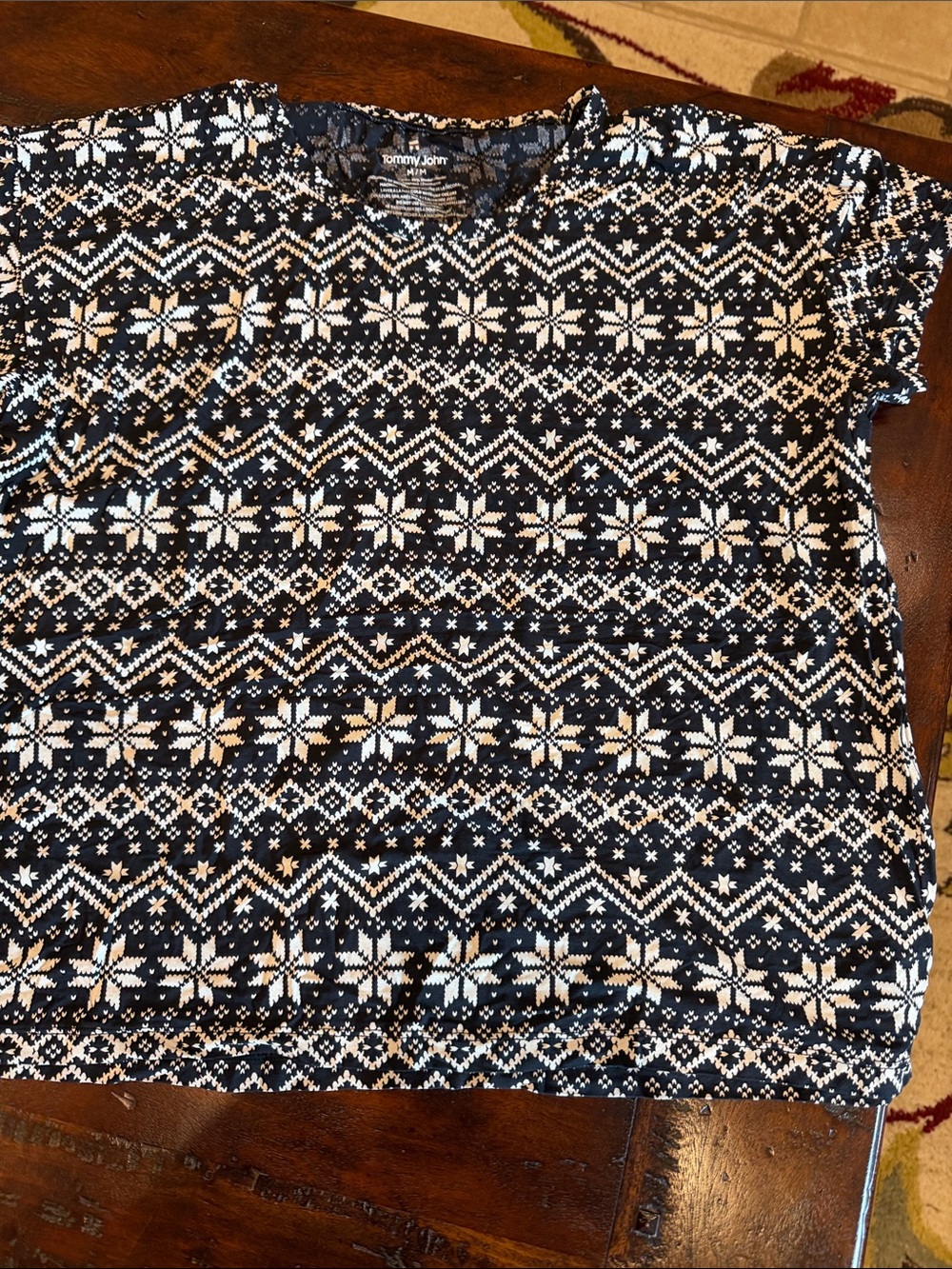 * Set *Tommy John Black and White Fair Isle Lounge Pants and top set - Picture 3 of 6